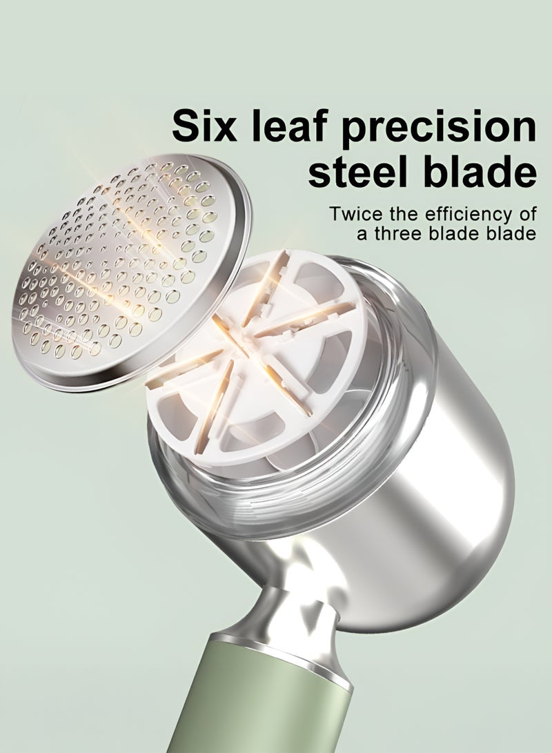 توشيونيكس ماكينة حلاقة قماش قابلة لإعادة الشحن ومزيلة للوبر مع شاشة LED ذكية - مزيل وبر الملابس الكهربائية، مزيل وبر السترات، شفرة دوارة سداسية، شحن سريع من النوع C، محمولة للملابس والأثاث والفراش، لون أخضر نعناعي - Image 2